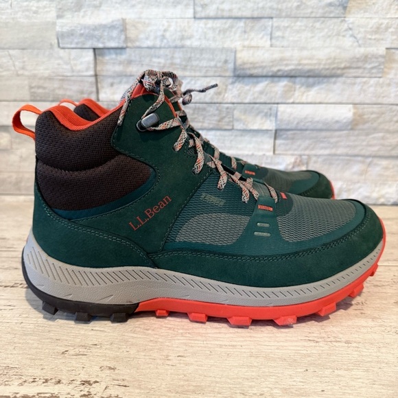 Men's Hiking L.L.Bean Access Hiking Boots Mid Waterproof Size 10 Green TEK 2.5 - Picture 2 of 11